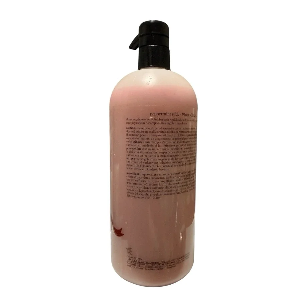 PHILOSOPHY Peppermint Stick SHAMPOO, SHOWER GEL & BUBBLE BATH 32 Oz